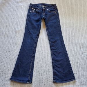 True Religion Jeans Women 27 Low Rise Bootcut Stretch Denim Excellent Dark Wash